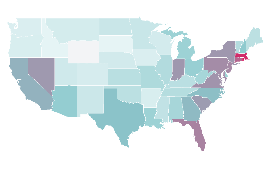 Affinity by region — Curriculum vitae, United States