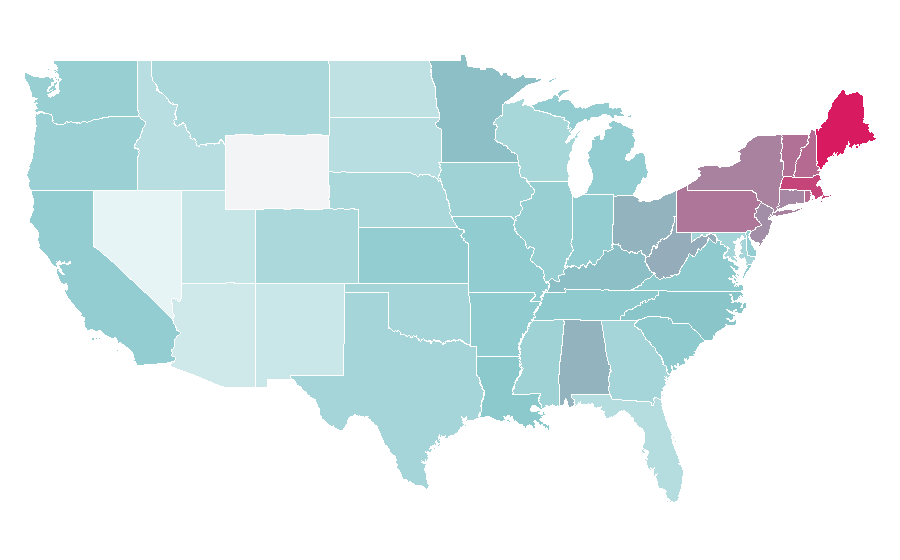 Affinity by region — Curtain, United States