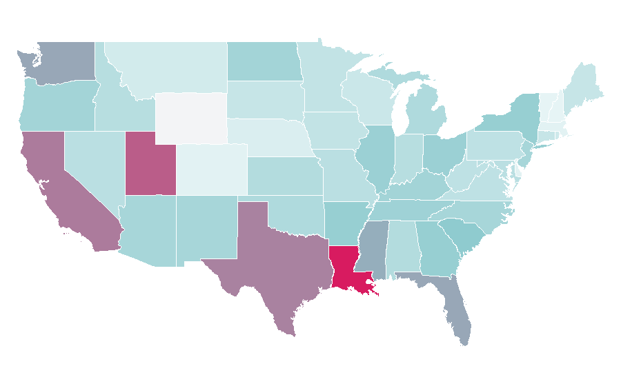 Affinität nach Region — Customs, USA