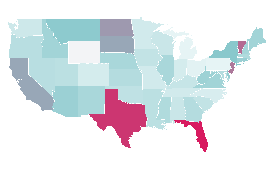 Affinity by region — Cutis (anatomy), United States