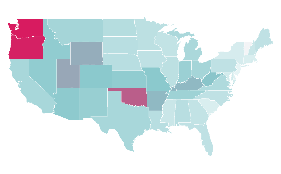 Affinity by region — Cyberpunk 2077, United States