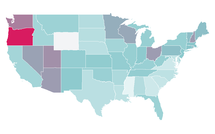 Affinity by region — Cyndi Lauper, United States