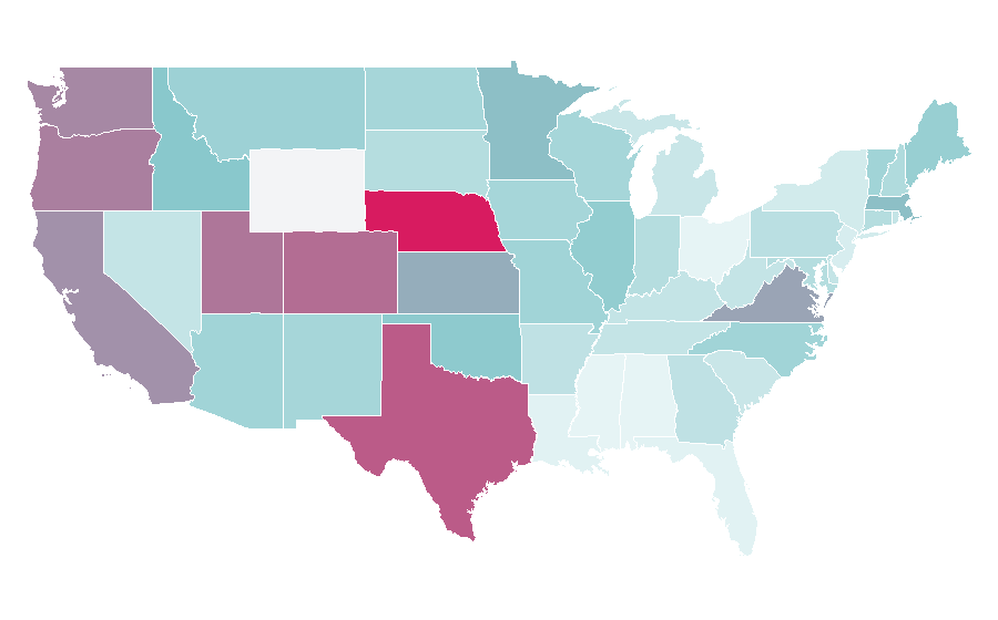 Affinity by region — Czech language, United States