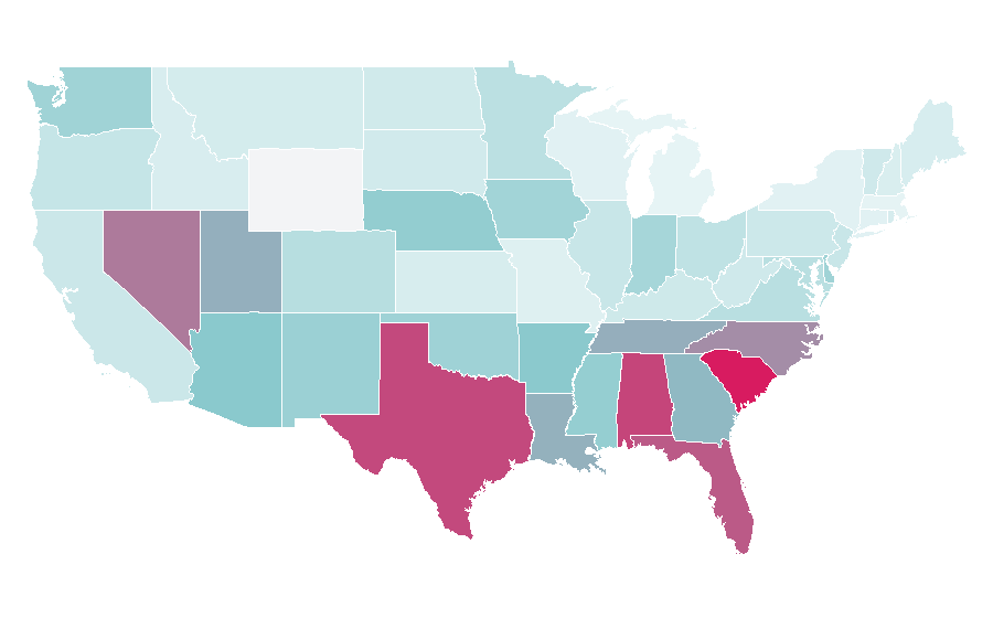 Affinity by region — D. R. Horton, United States