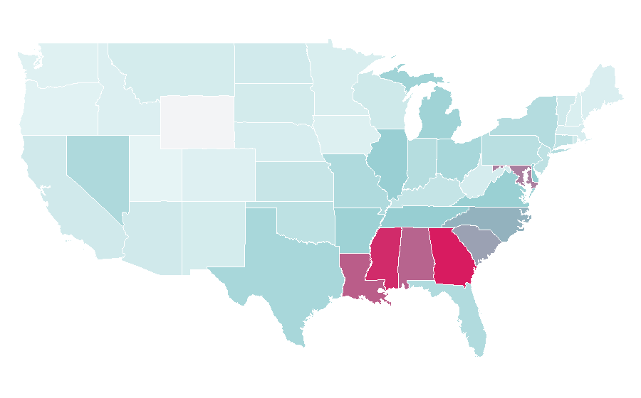 Affinity by region — Da Brat, United States