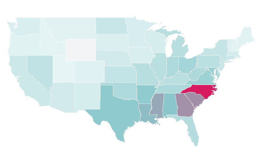 Affinity by region — DaBaby, United States