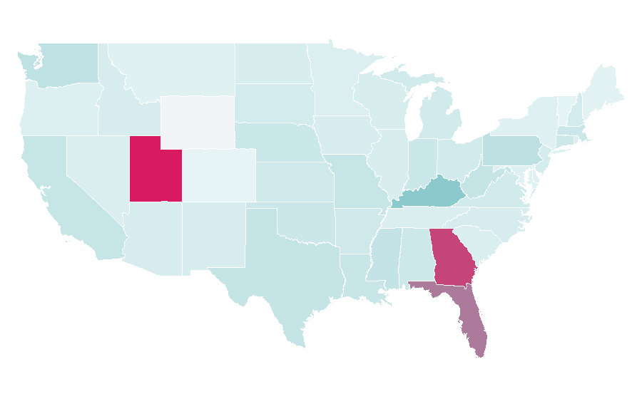 Affinity by region — Dads (2013 TV series), United States