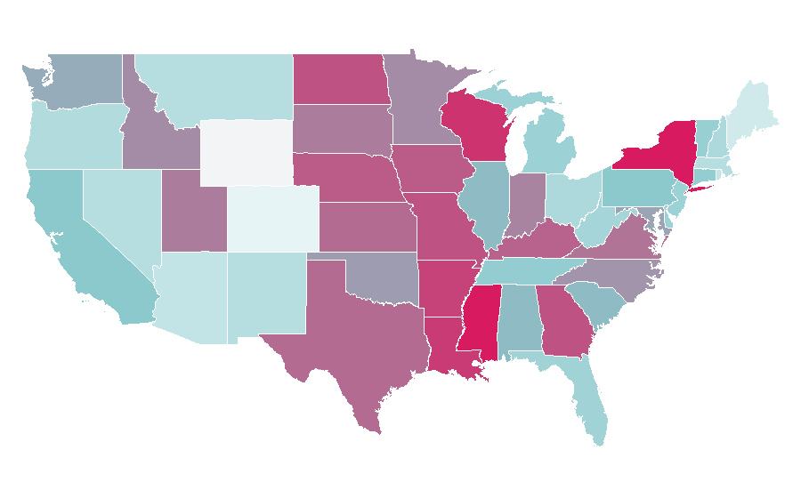 Afinidad por región — Dairy product, Estados Unidos