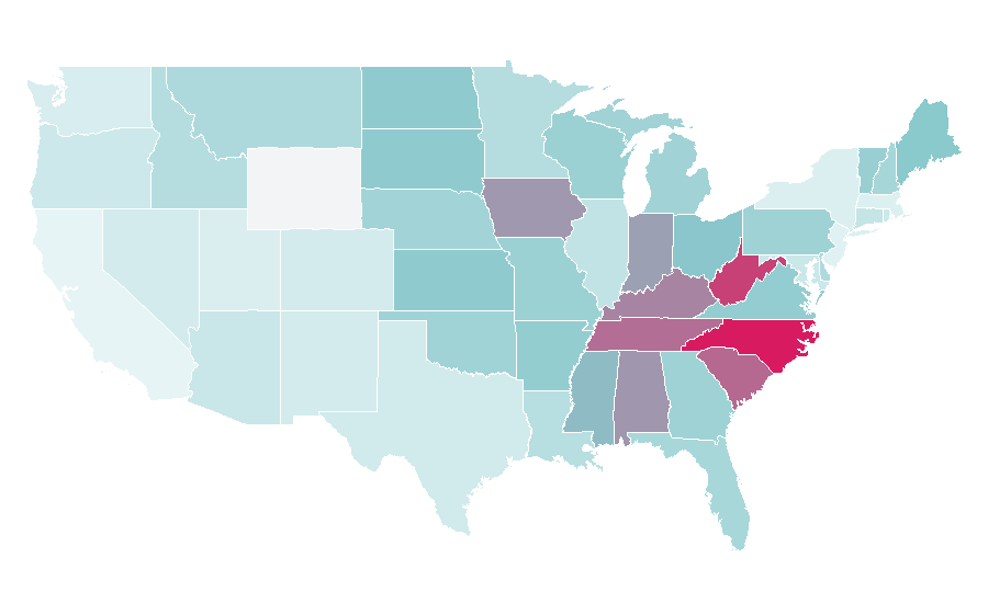 Affinity by region — Dale Earnhardt, Jr., United States