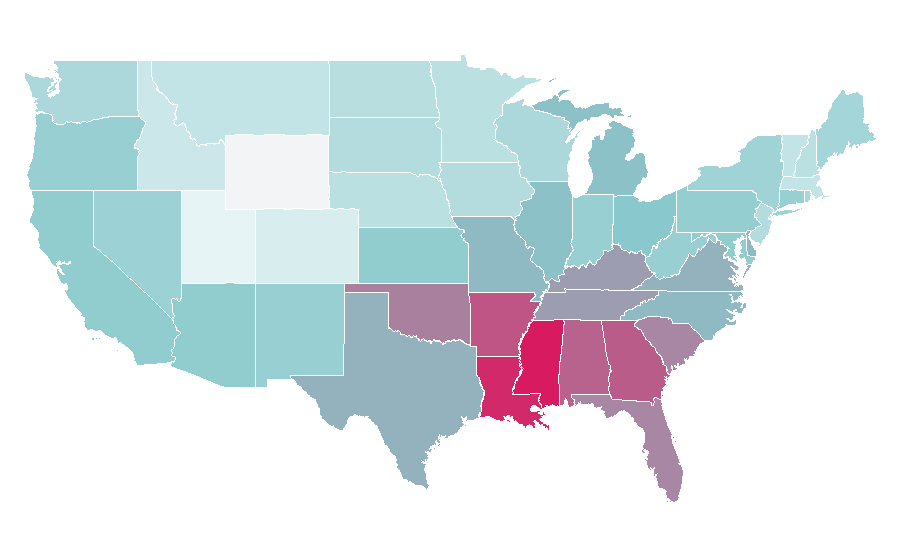 Affinity by region — Damages (TV series), United States