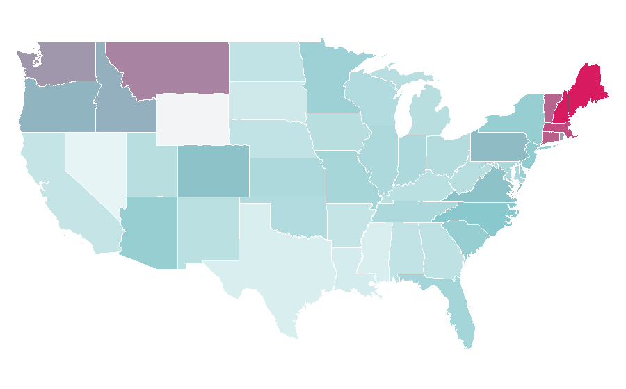 Affinity by region — Damien Lewis, United States