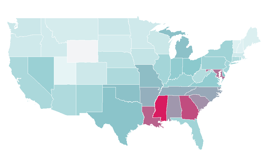 Affinity by region — Damon Wayans, United States
