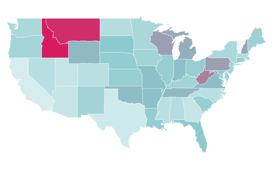 Affinity by region — Dan Bongino, United States
