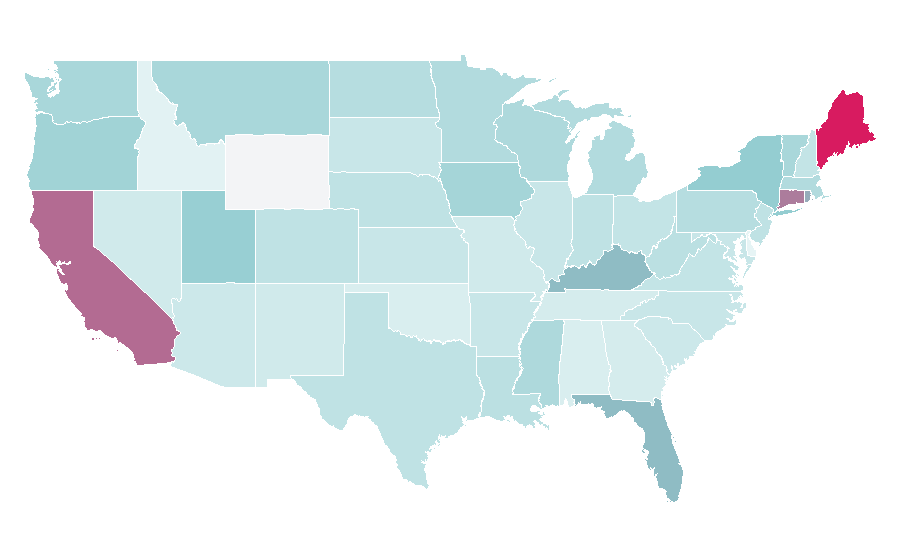Affinity by region — Dan (Chinese opera), United States