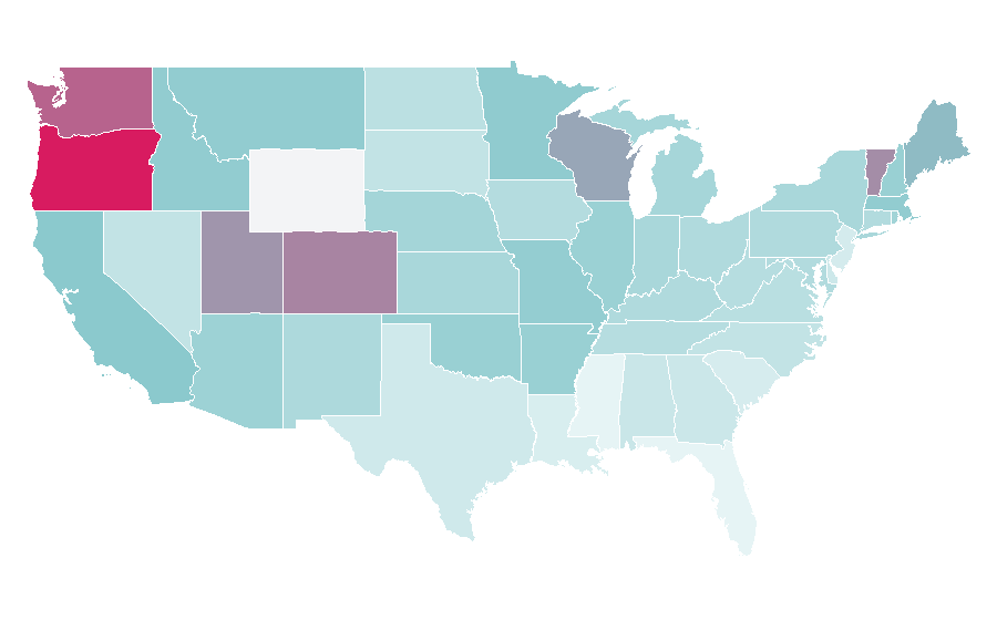 Affinity by region — Dan Harmon, United States