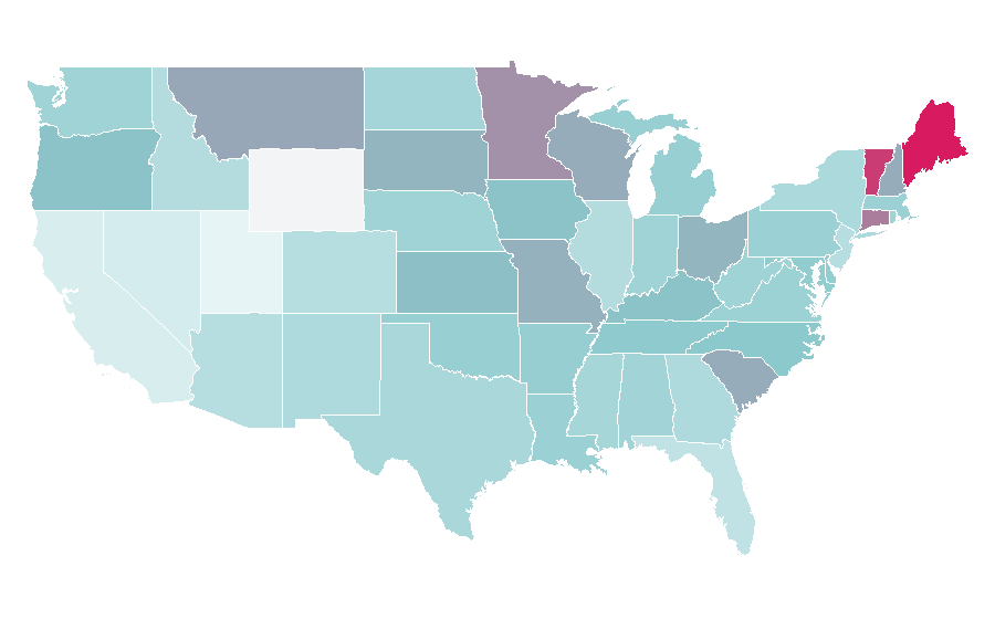 Affinity by region — Dan Rather, United States