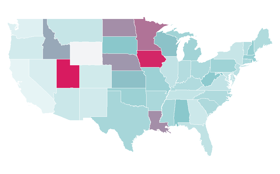 Affinity by region — Dance costume, United States