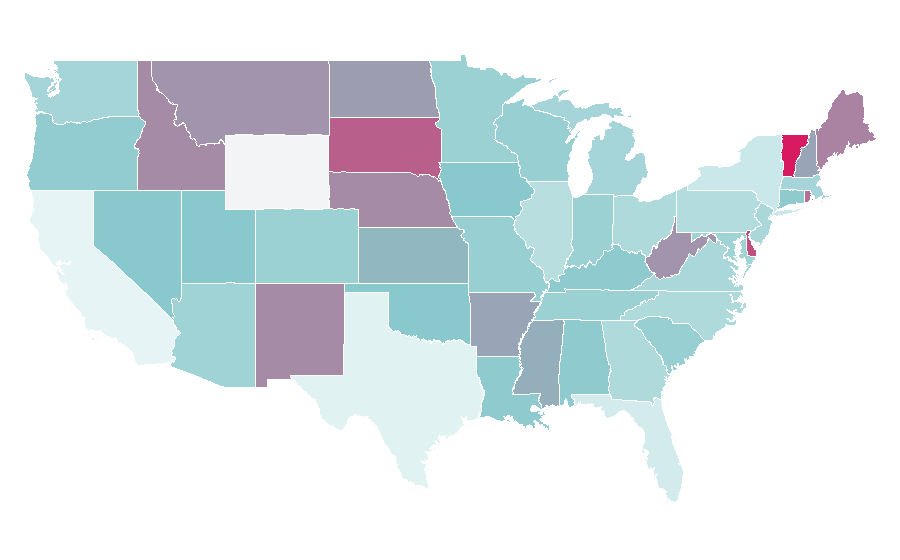 Affinity by region — Dance-punk, United States