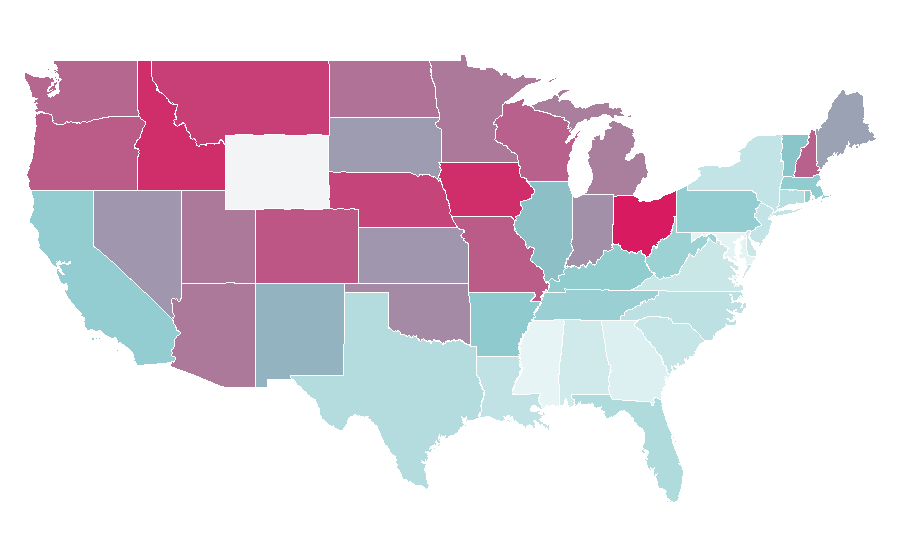 Affinity by region — Dane Cook, United States