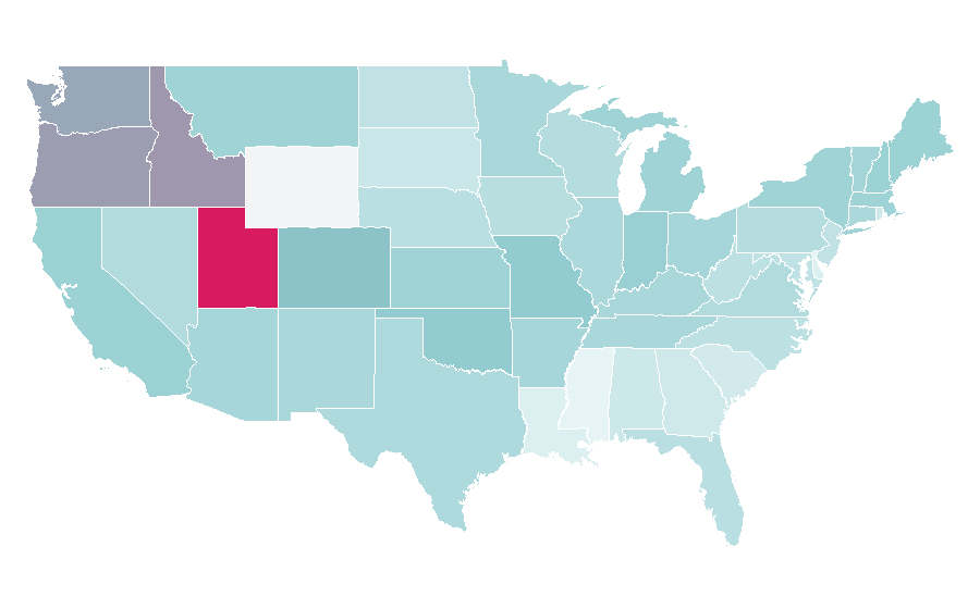 Affinity by region — Daniel Radcliffe, United States