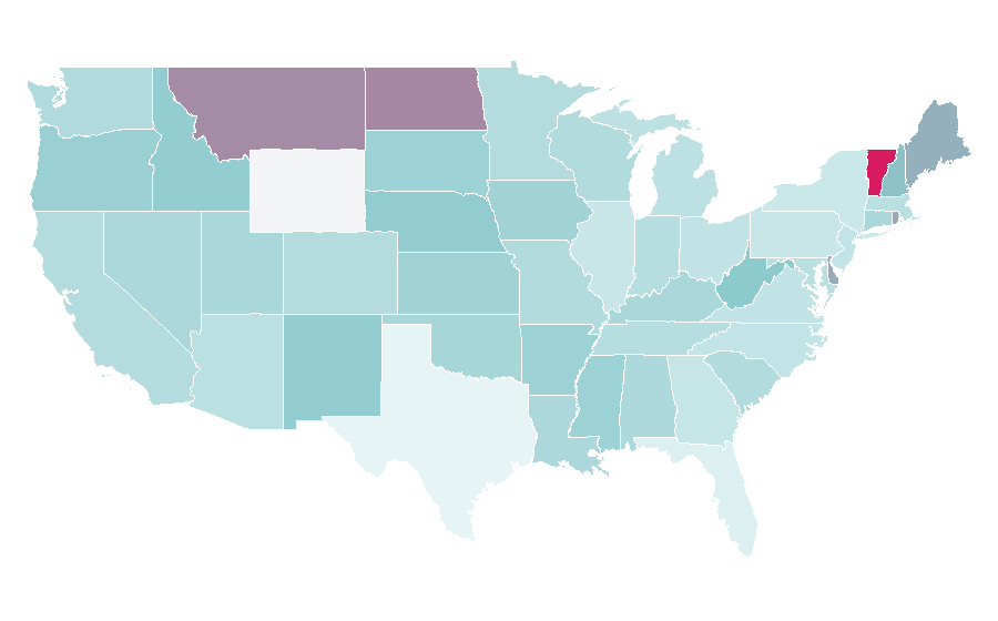 Affinity by region — Danish modern, United States