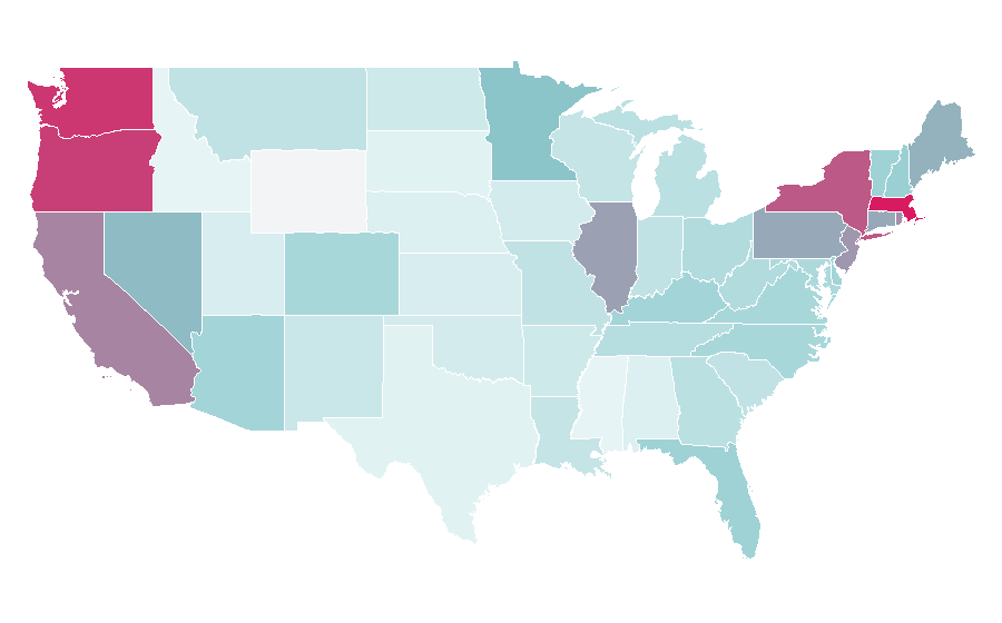 Affinity by region — Dannii Minogue, United States