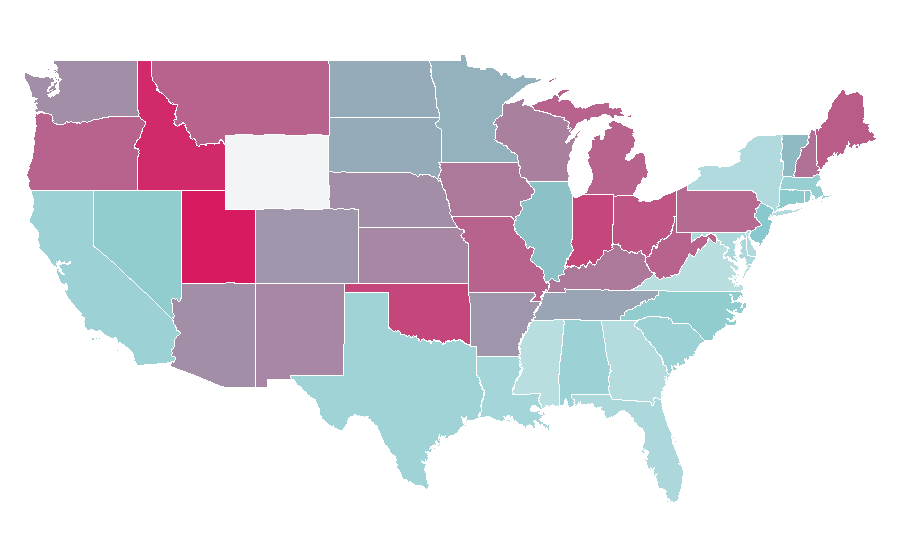 Affinity by region — Danny DeVito, United States