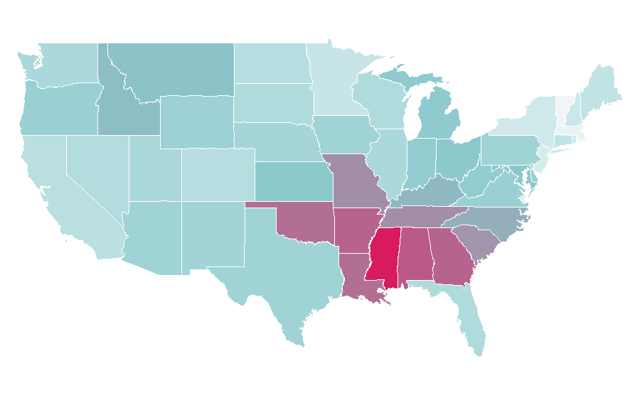 Affinity by region — Danny Glover, United States