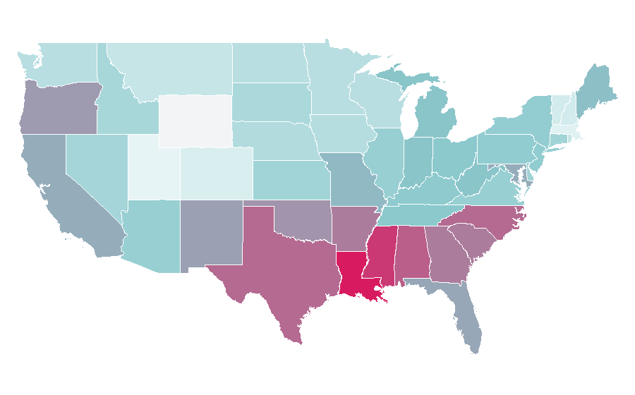 Affinity by region — Daughters, United States