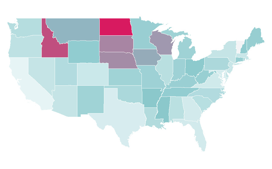 Affinity by region — Daughtry (band), United States