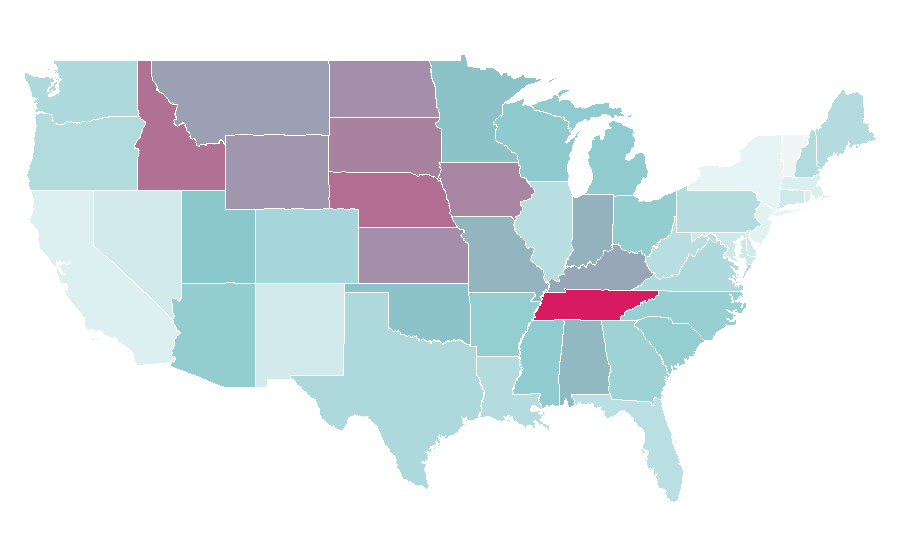 Affinity by region — Dave Ramsey, United States