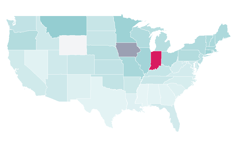 Affinity by region — David Letterman, United States