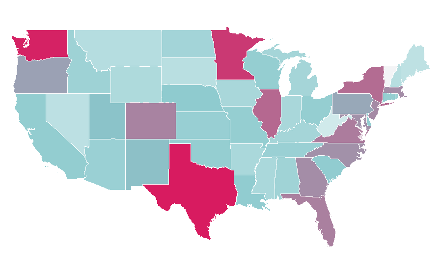 Affinity by region — Day care, United States