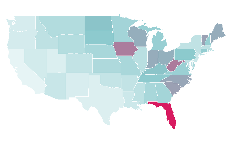 Affinity by region — Daytona 500, United States