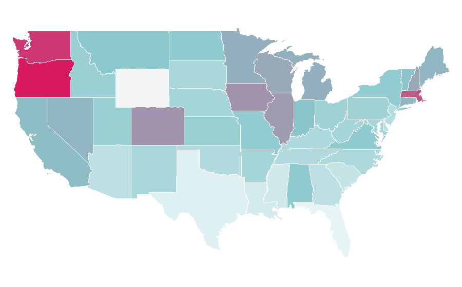 Affinity by region — Deadhead, United States