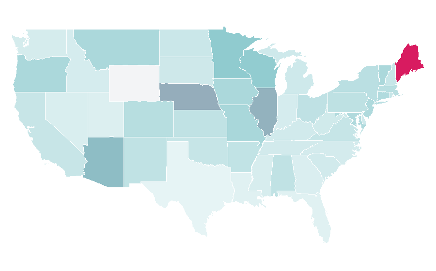 Affinity by region — Deadspin, United States