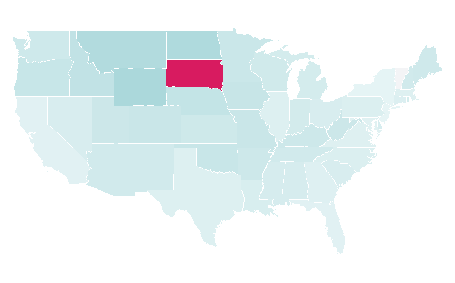 Affinity by region — Deadwood (TV series), United States