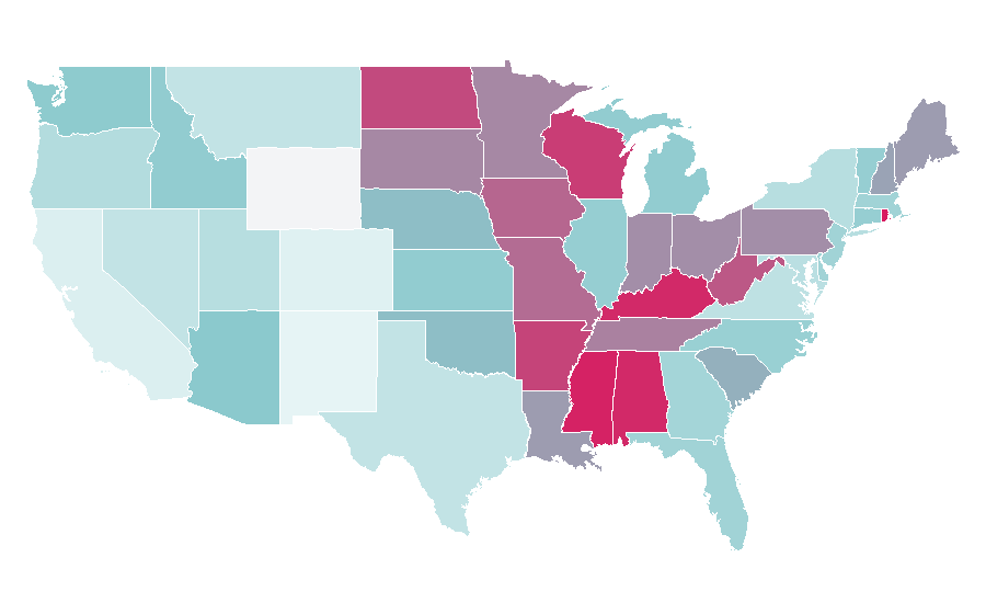 Affinity by region — Deal or No Deal, United States