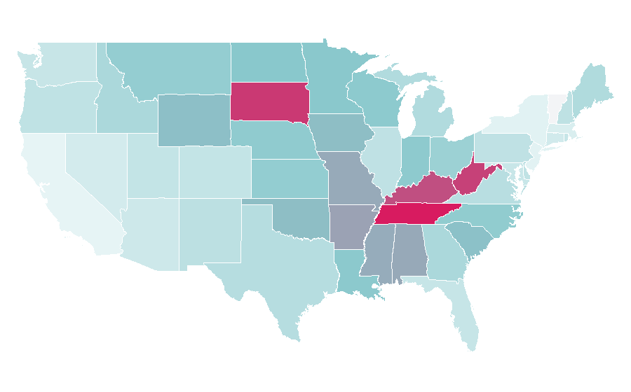 Affinity by region — Deana Carter, United States