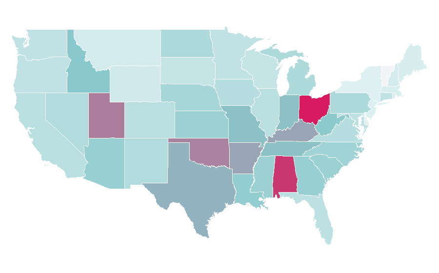Affinity by region — Debby Ryan, United States