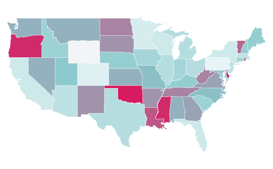Affinity by region — Debit card cashback, United States