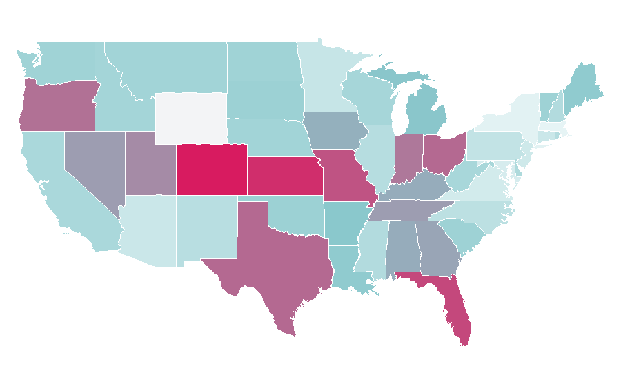 Affinity by region — Decorative concrete, United States