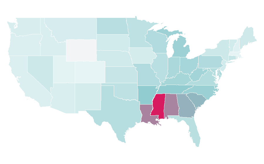 Affinity by region — Deep frying, United States