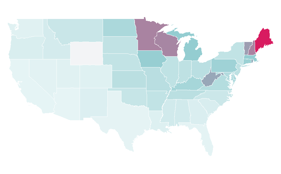 Affinity by region — Deer Tick (band), United States