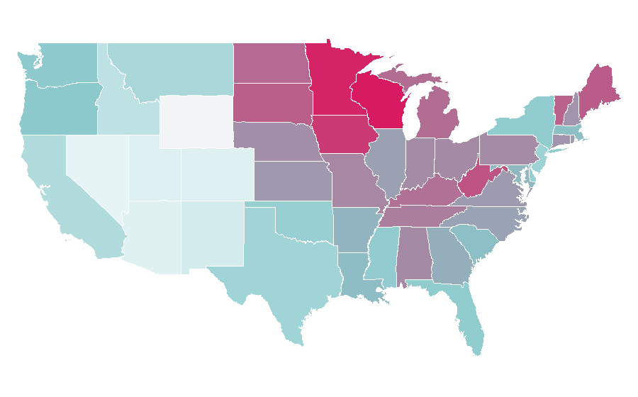 Affinity by region — Dehumidifier, United States