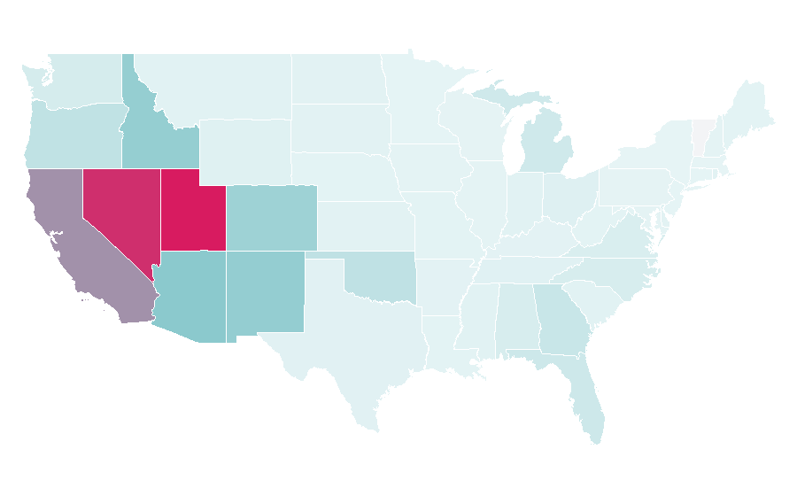 Affinity by region — Del Taco, United States