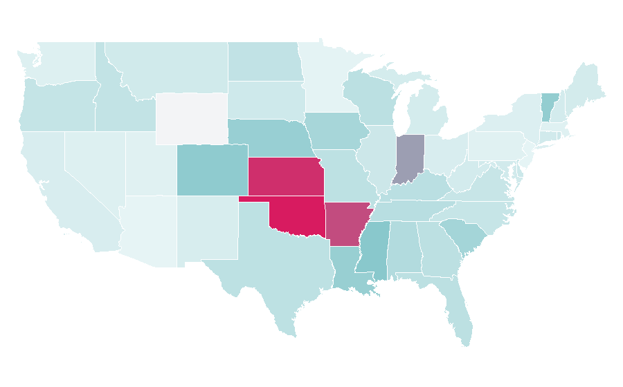 Affinity by region — Delta Delta Delta, United States