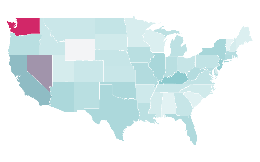 Affinity by region — Demetrious Johnson (fighter), United States