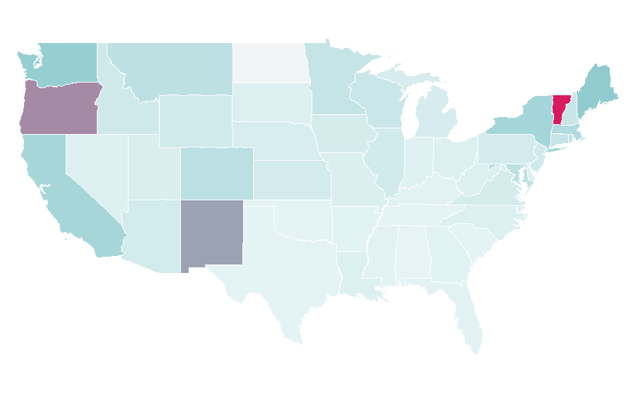 Affinity by region — Democracy Now!, United States