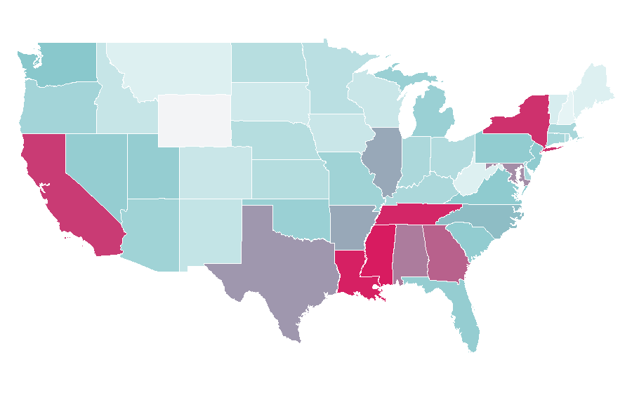 Afinidad por región — Denim, Estados Unidos